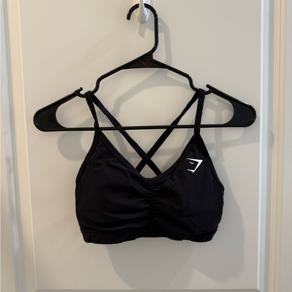 Gymshark ruched black sports bra